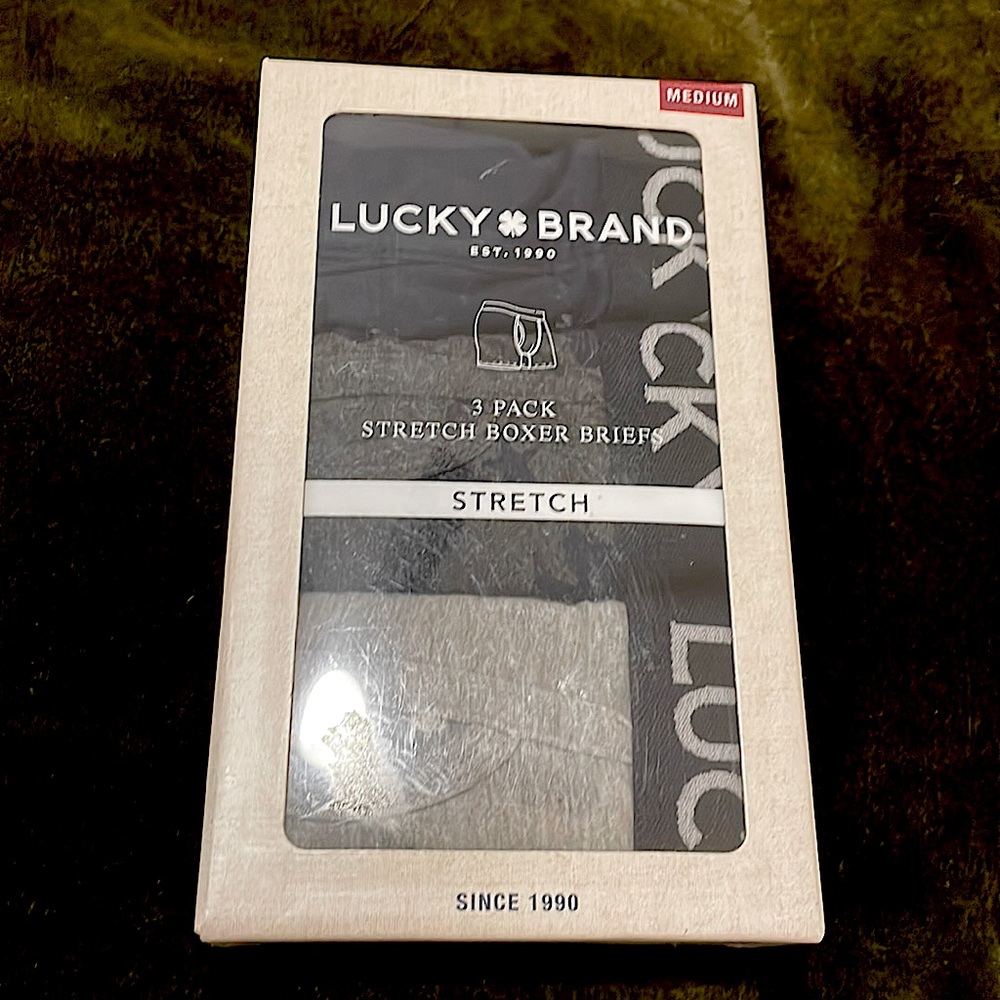 Lucky brand stretch boxer briefs 3 pack medium